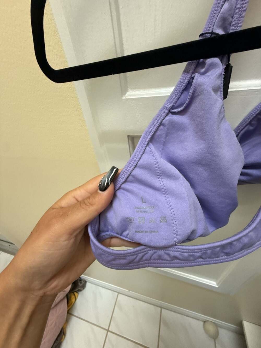 NVGTN Lavender Twist-Front Halter Sports Bra - Picture 2 of 4